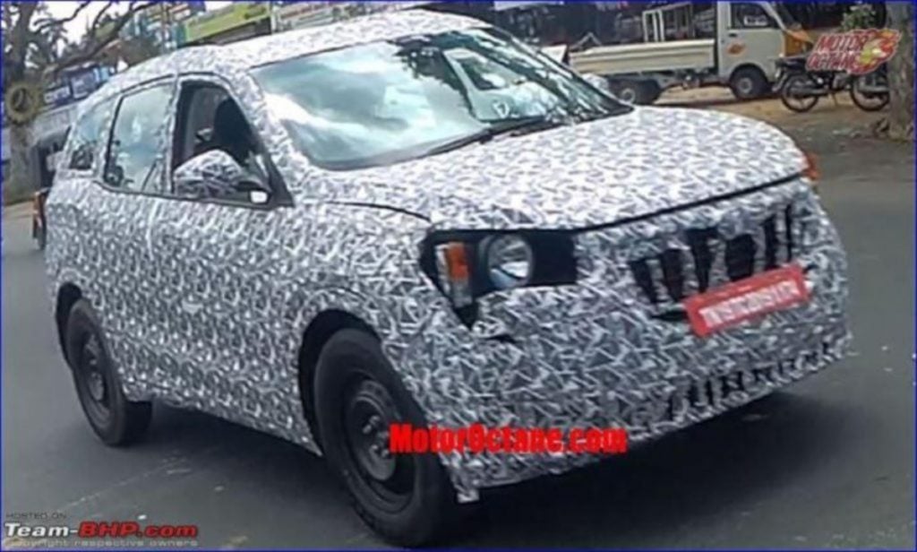 Exterior spy-shot of the next-gen Mahindra XUV500