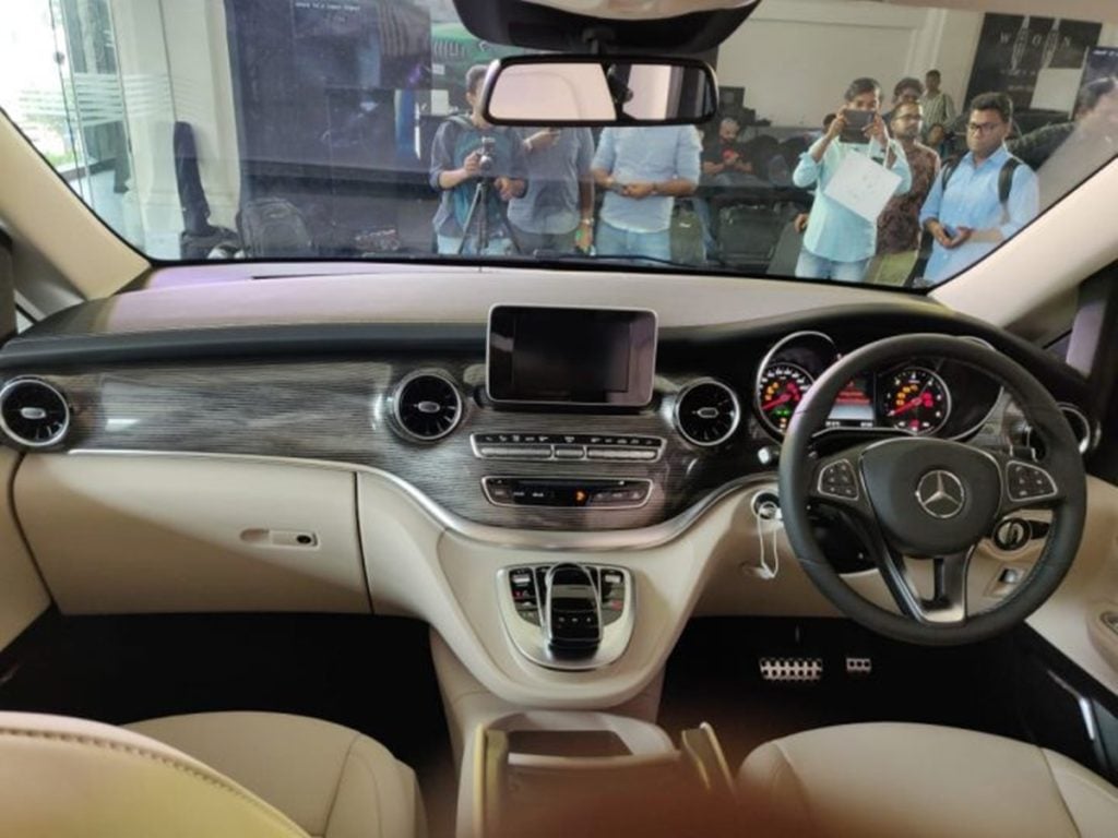 The dashboard of the Mercedes-Benz V-Class Elite in India gets some minor cosmetic updates. 