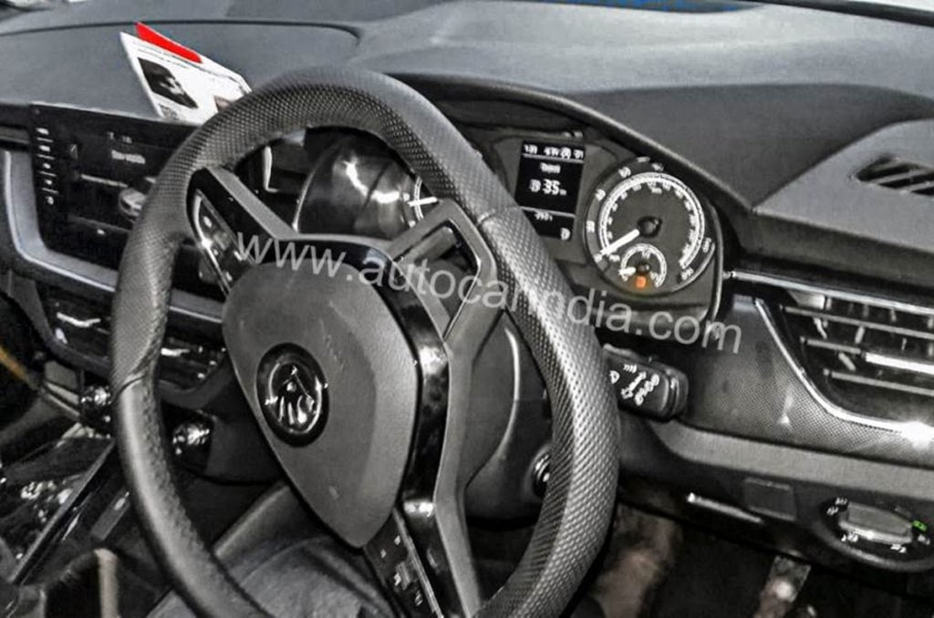 Skoda Kamiq interiors as spotted in the test mule