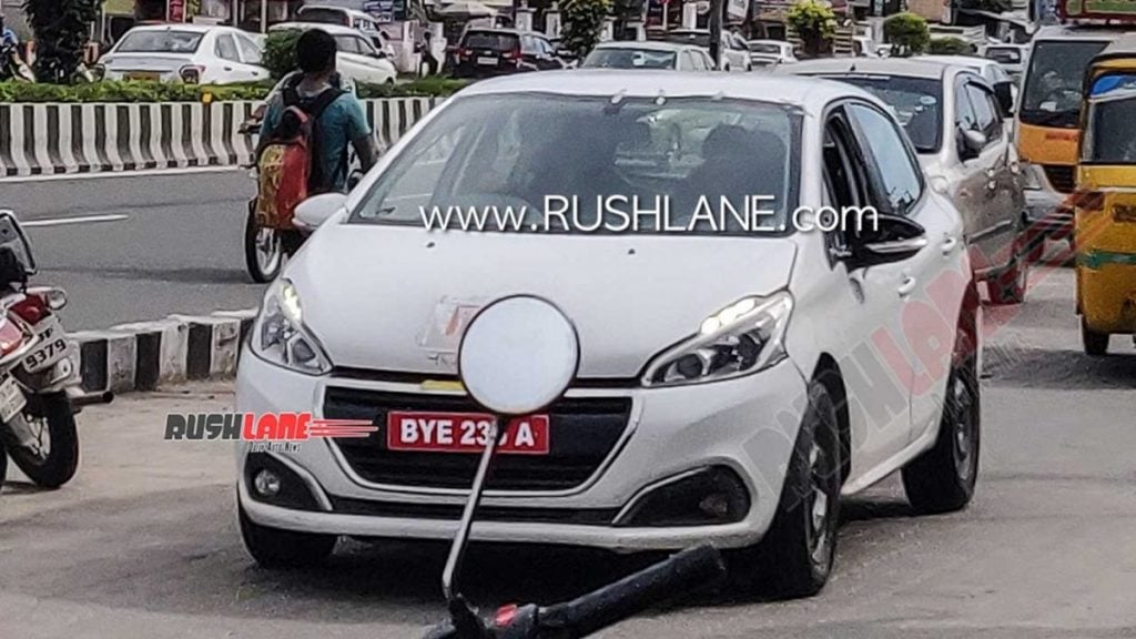 Citroen C21 compact SUV spied testing in India with Peugeot 208 Bodyshell