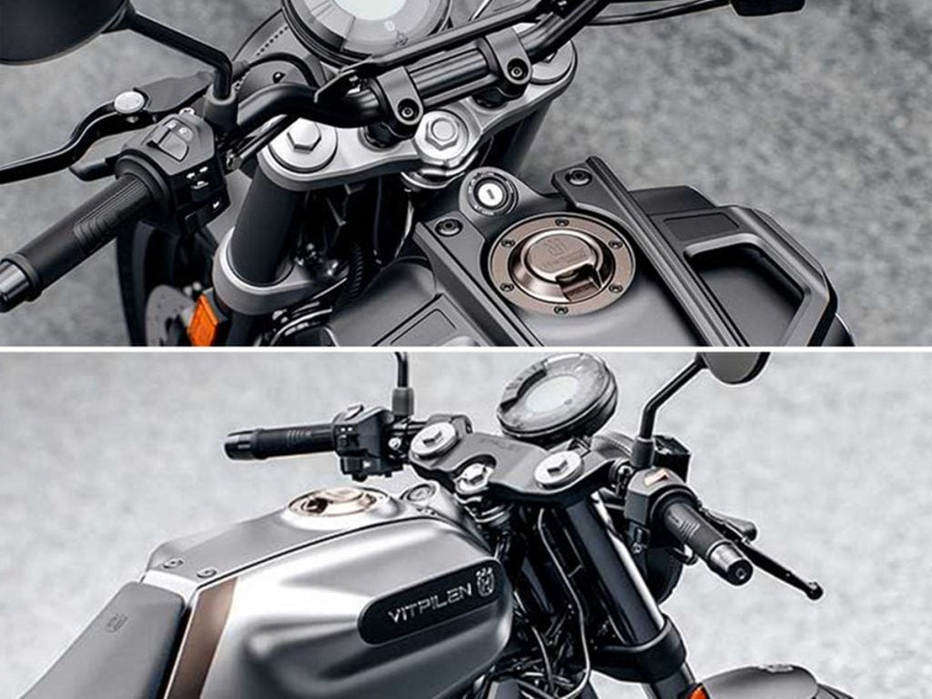 The motorcycles come with different handlebars for their respective purposes. 