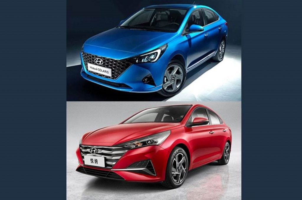 China-spec Verna vs Russian-spec Solaris (front)