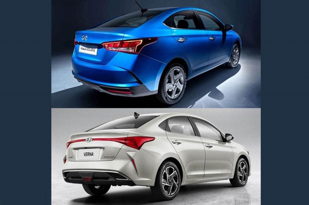  China-spec Hyundai Verna vs Russian-spec Hyundai Solaris (rear)