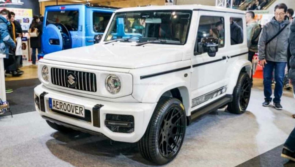 A Maruti Suzuki Jimny modified to look like a Mercedes-AMG G63