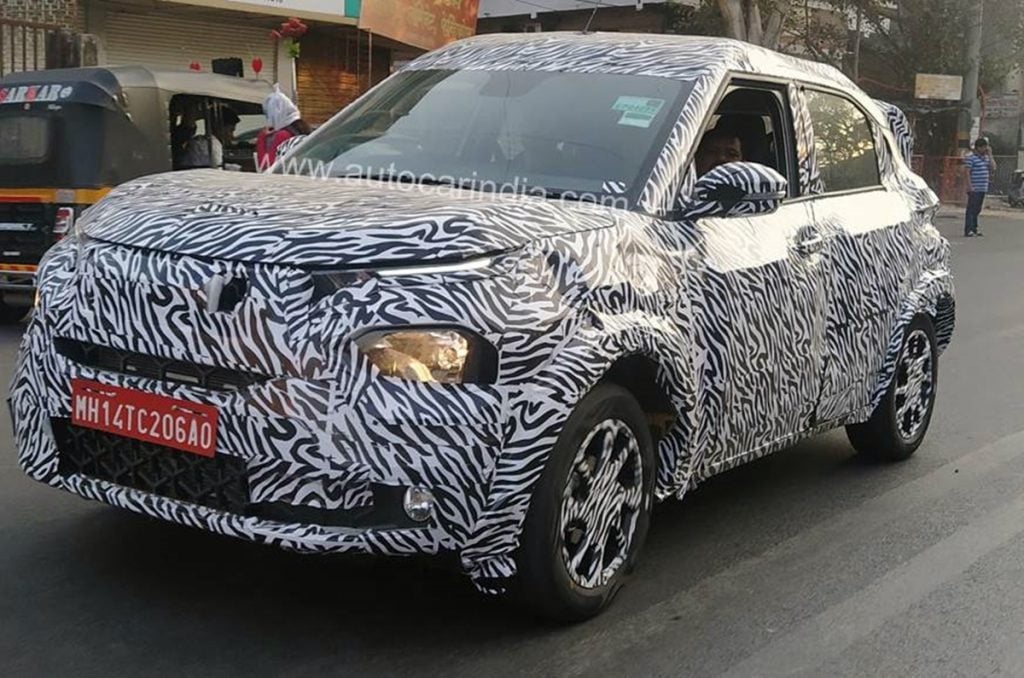 Production-spec Tata HBX spied for the first time. 