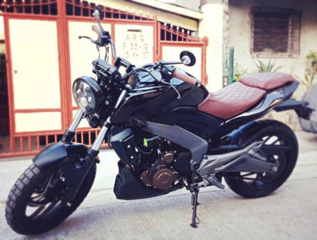 This Bajaj Dominar 400 has been modified to look like a Scrambler