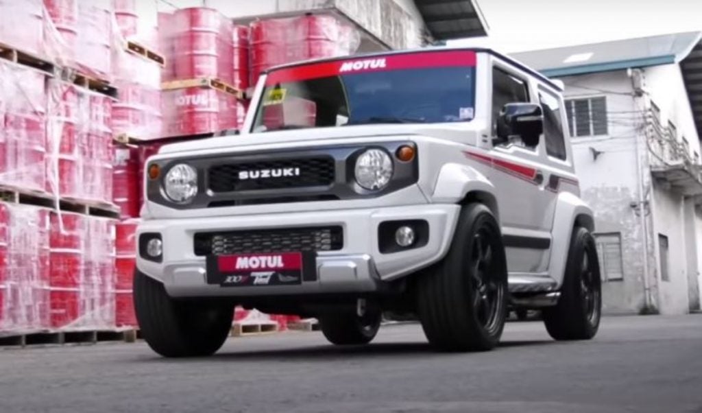 This modified Suzuki Jimny produces 155bhp with a turbo-kit, more than double the original