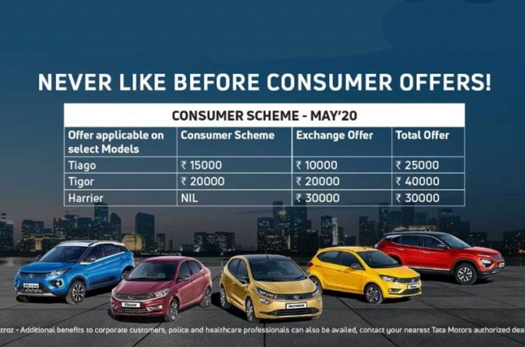 Tata Motors is offering several lucrative discounts to be availed on the Tiago, Tigor and Harrier.