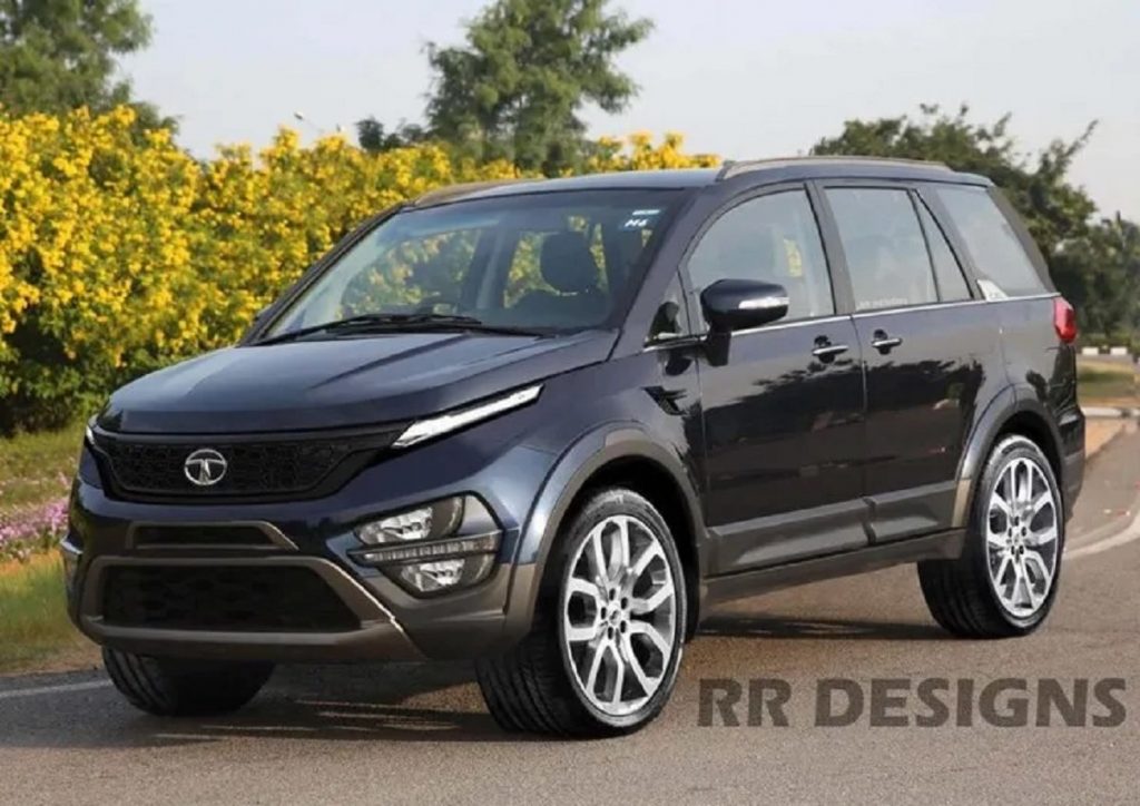 Tata Hexa Facelift Rendered With Front Fascia Of Tata Harrier