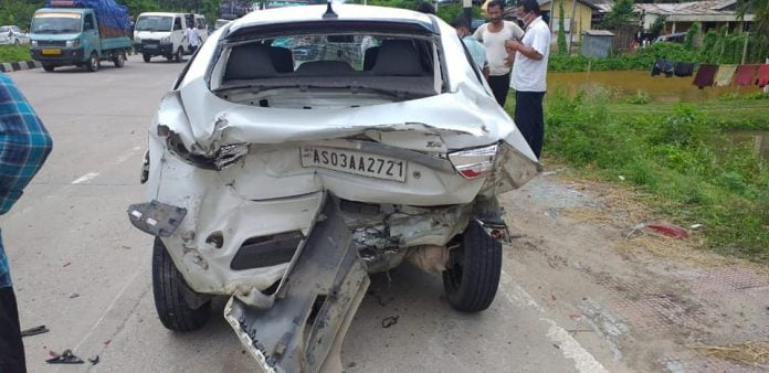 A Truck Crashes Into A Tata Tigor; All Occupants Escape Safely