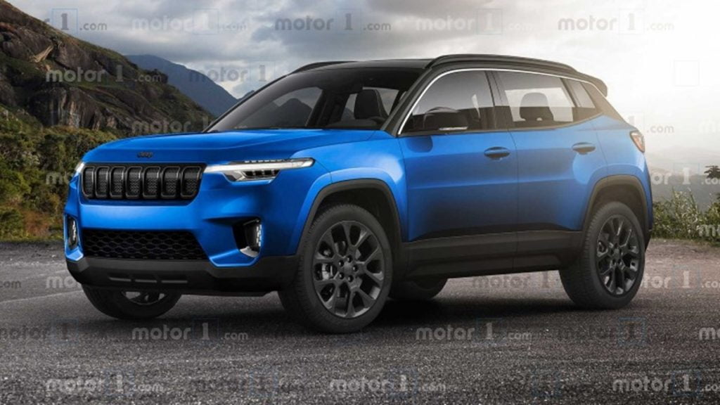 This is a rendering of what the upcoming Jeep sub-compact SUV could look like. 