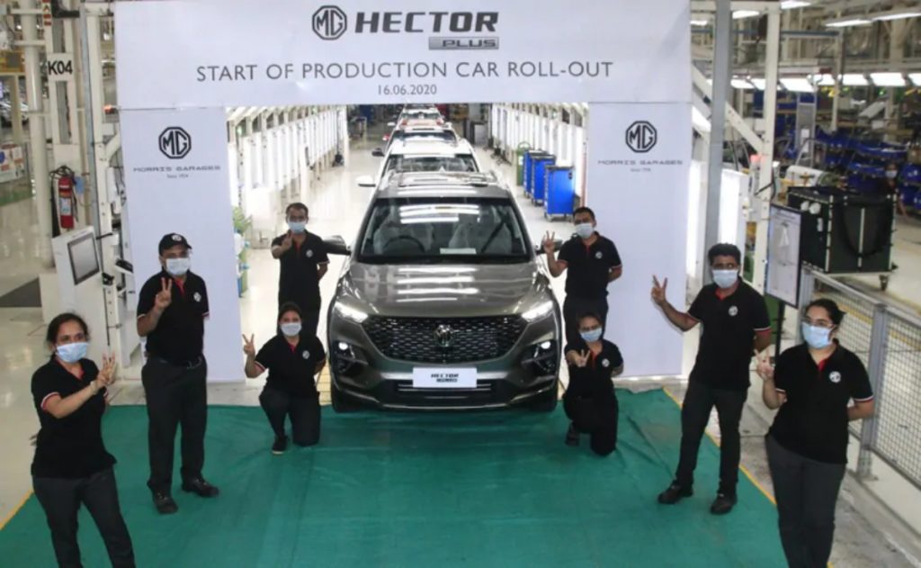 MG Motors have commenced production of the Hector Plus in India 