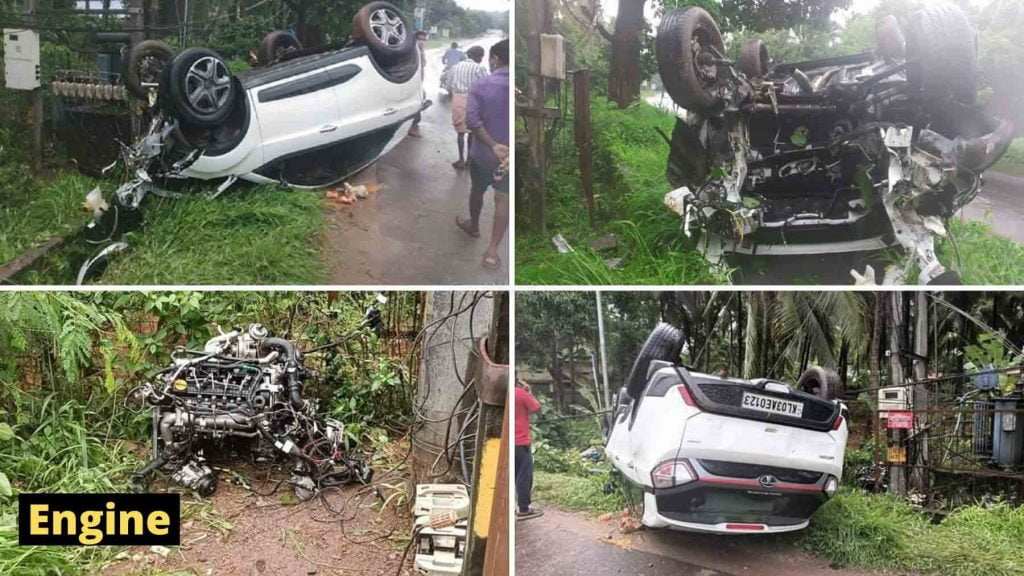 This Tata Nexon was involved in such a brutal accident that the engine flew out of the car. 