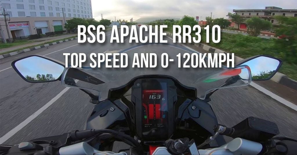 Check out the 0-100 kph time and top-speed of BS6 TVS Apache RR 310. 