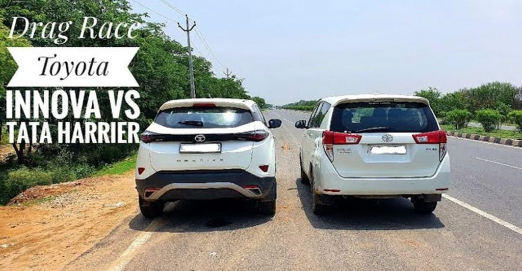 Toyota Innova Crysta vs Tata Harrier - Drag Race. 