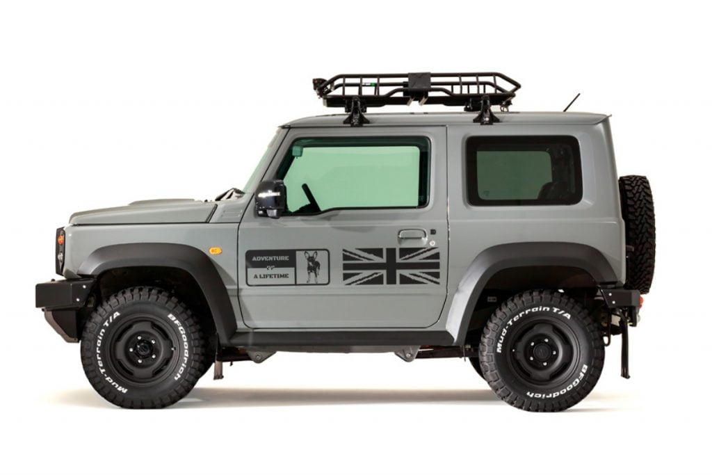 This is essentially a custom body kit for the Jimny that is called the 'Little:D' and it has been built by DAMD.