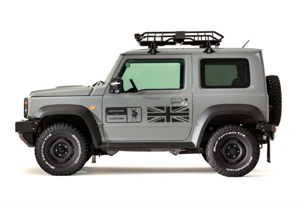 This is essentially a custom body kit for the Jimny that is called the 'Little:D' and it has been built by DAMD. 