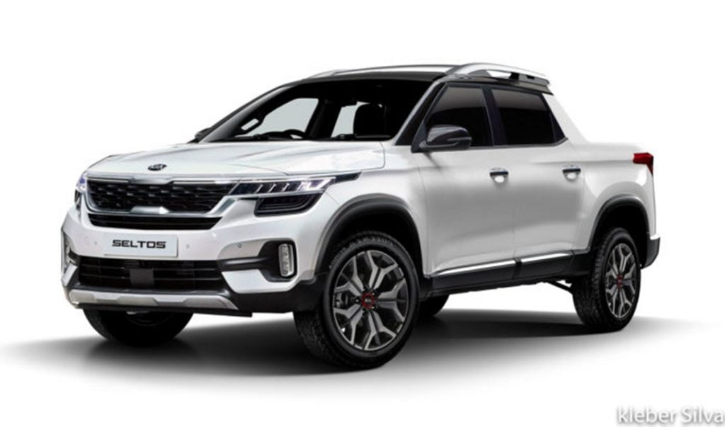 Here's a pickup body style of the Kia Seltos as imagined by designer Kleber Silva. 