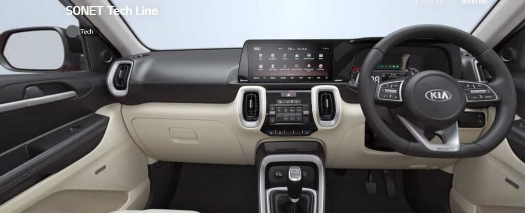 Kia Sonet Interiors. 