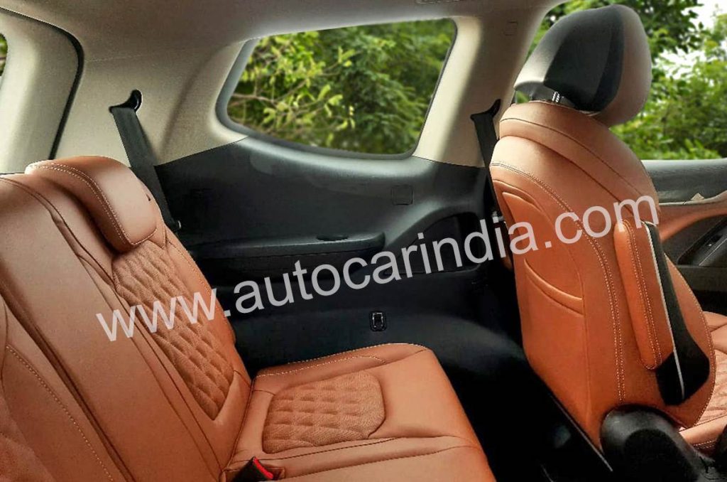 The third row on the interiors of the MG Golster gets a bench seat. 