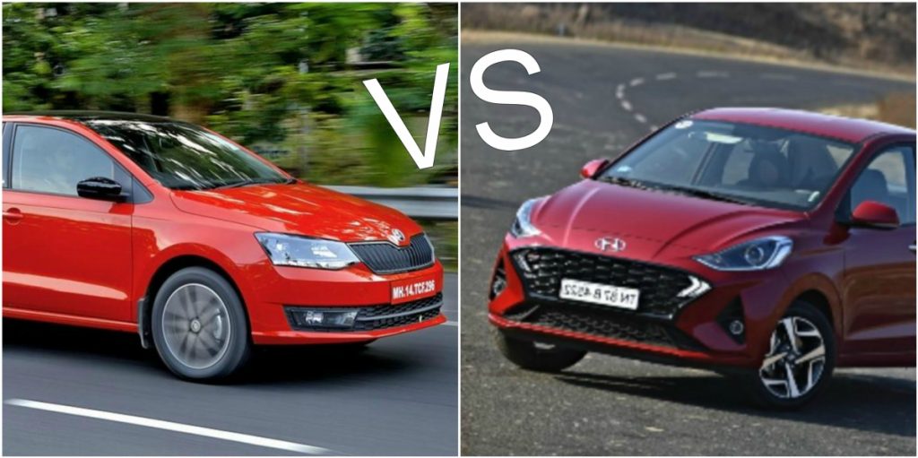 Hyundai Aura Vs Skoda Rapid Performance Test