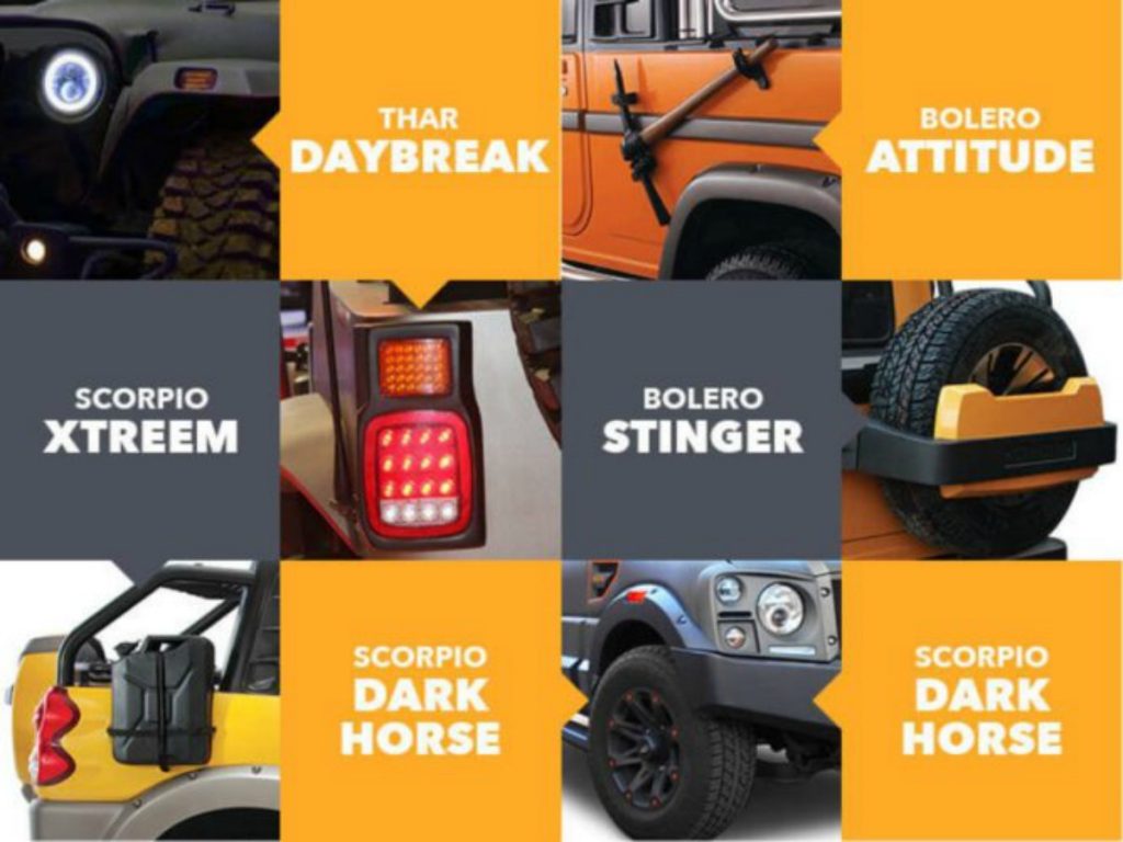 There are various packages to chose from for SUVs like the Thar, Scorpio and Bolero.