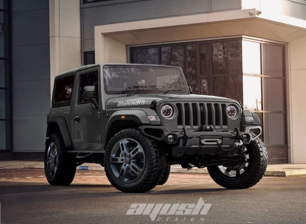 So here's a rendering of the new Thar that satisfies you all with a Jeep-like grille.