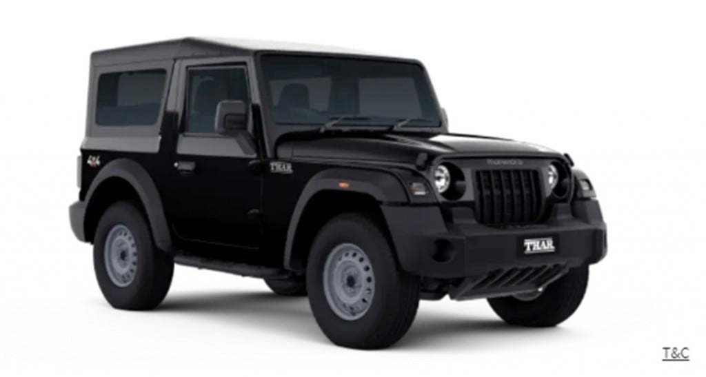 The base-spec AX Series of the Mahindra Thar is more suited for hardcore off-roading. 