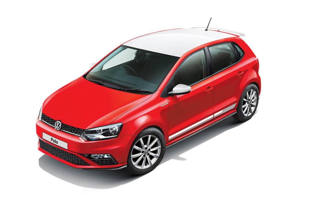 The Volkswagen Polo gets a unique Flashy Red/White dual-tone paint scheme which really stands out.