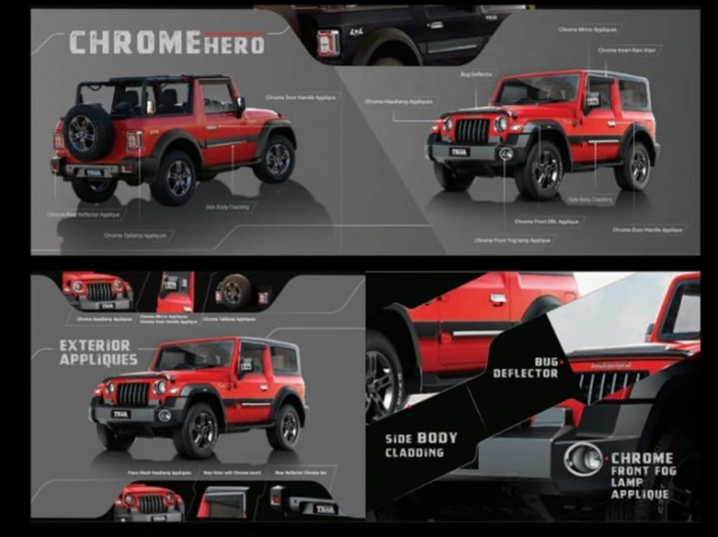 Mahindra Thar Accessories Car Blog India for Personalization of Your Mahindra Thar the Exterior Gets a Choice of Two Packages Dark Hero and Chrome Hero