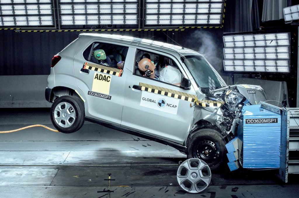 Maruti Suzuki S-Presso scores a shocking 0-star safety rating at Global NCAP crash tests.