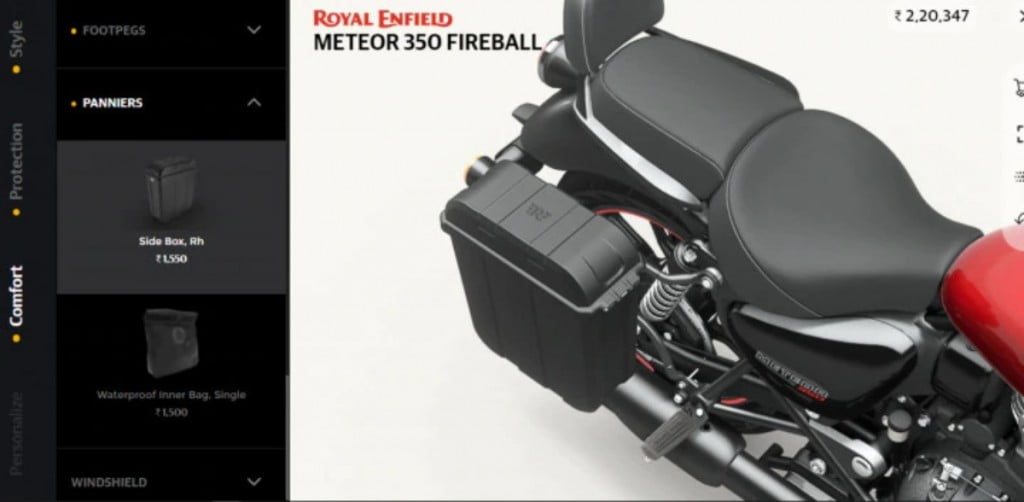 L'un des accessoires les plus choisis sur la Royal Enfield Meteor 350 sera les sacoches de tourisme. 