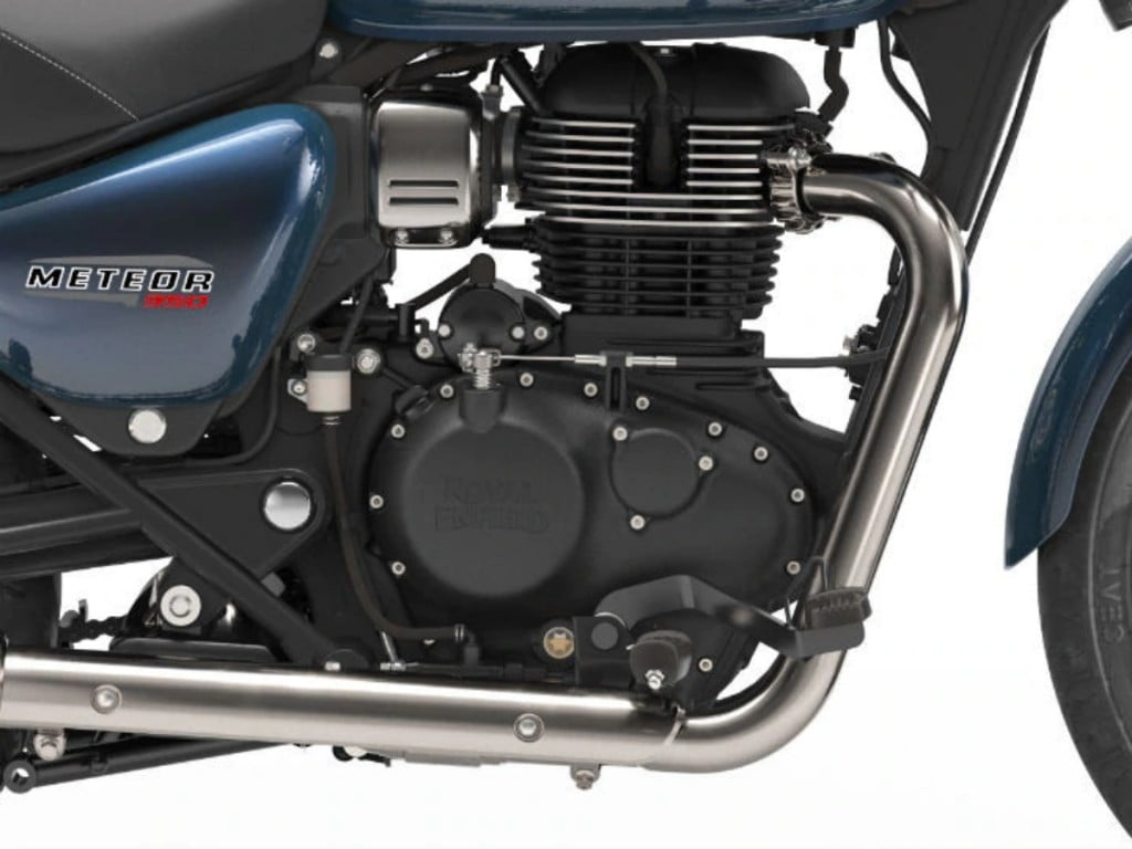 The Royal Enfield Meteor 350 is powered by a BS6-compliant 350cc 4-stroke single cylinder engine.