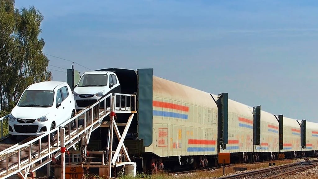 Indian Railways Automobile Coach Transporting Cars