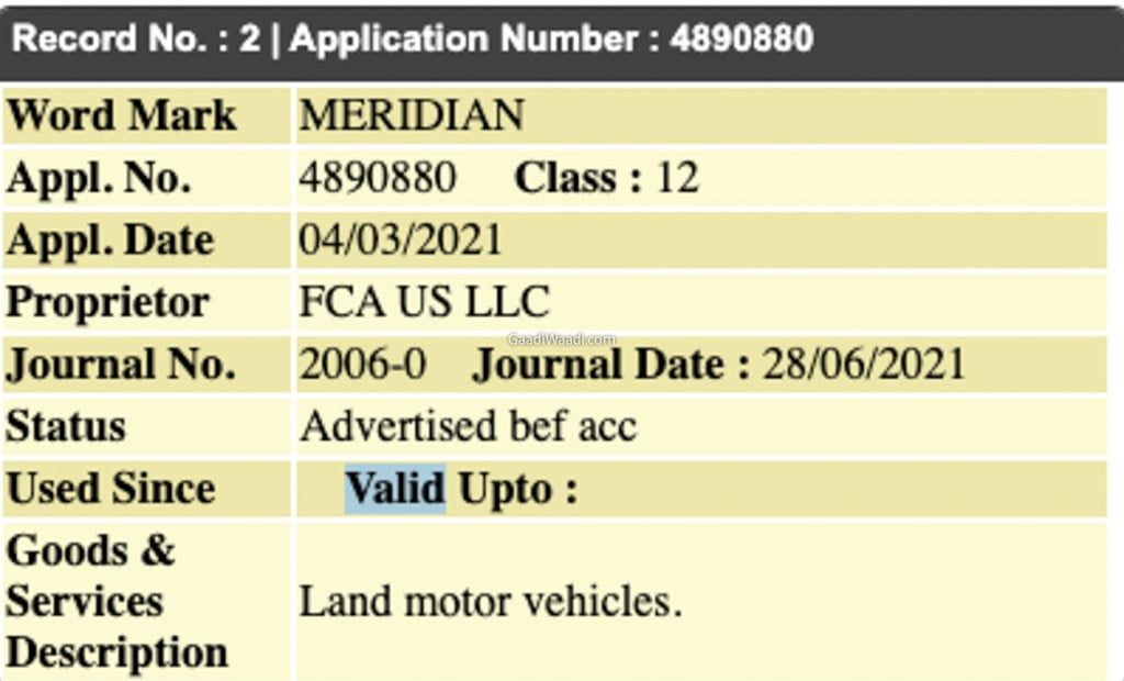 7-seat Jeep Compass - Meridian