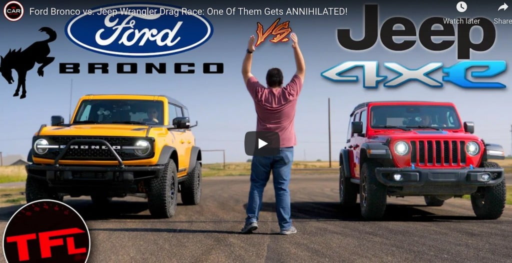 Ford Bronco vs Jeep Wrangler Drag Race