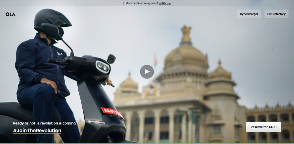 how to book ola electric scooter online