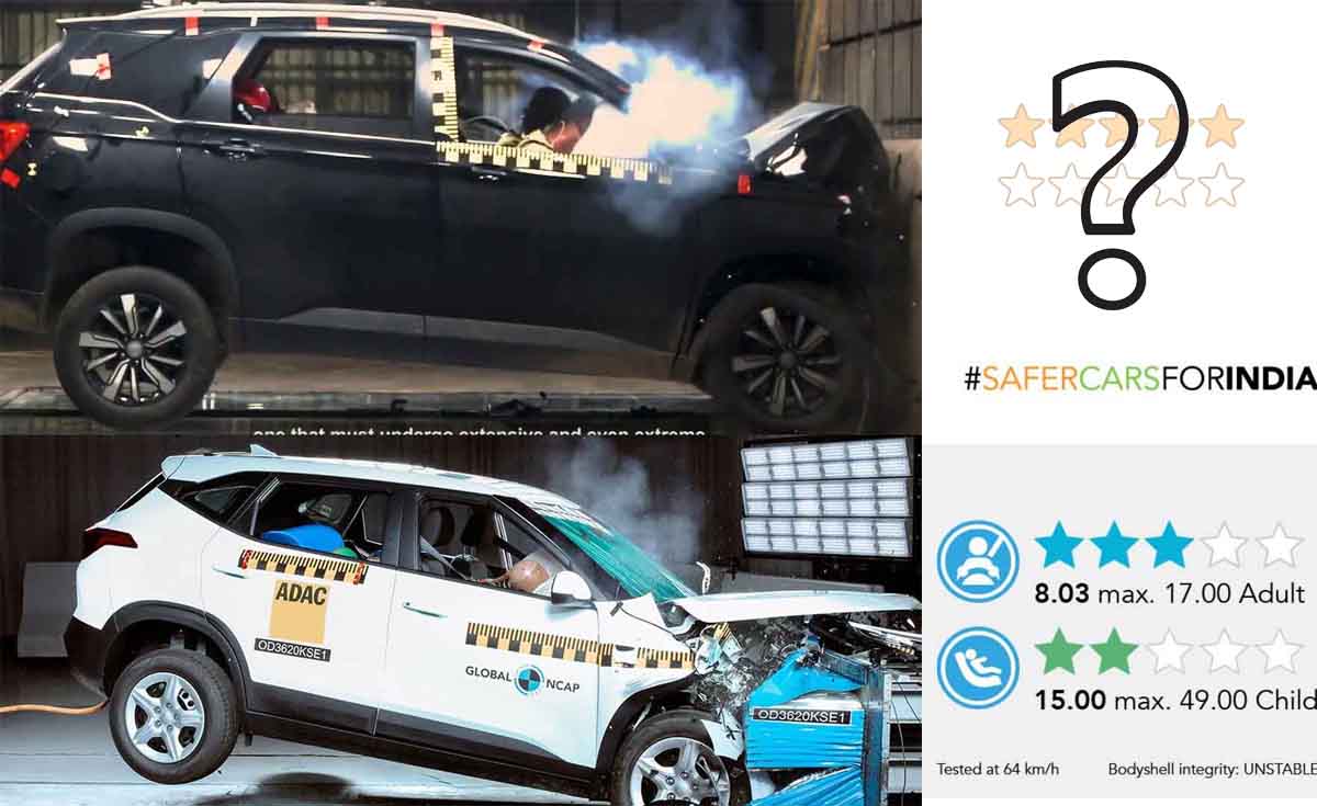 mg hector vs kia seltos ncap crash test