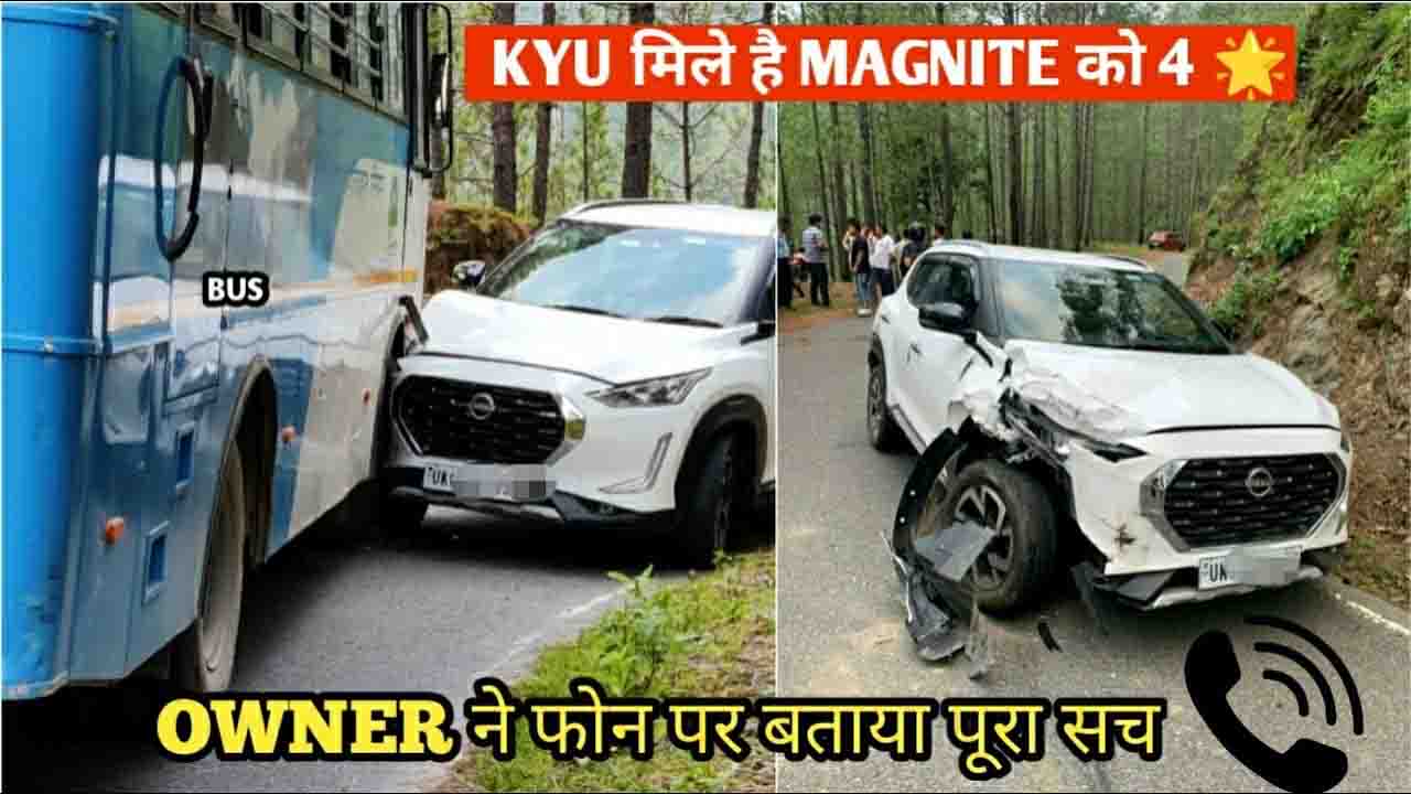 nissan magnite accident bus uttarakhand