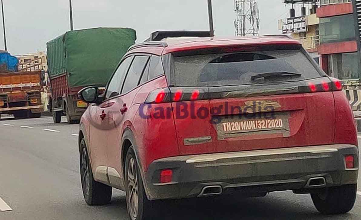 peugeot 2008 india spy image rear three quarters