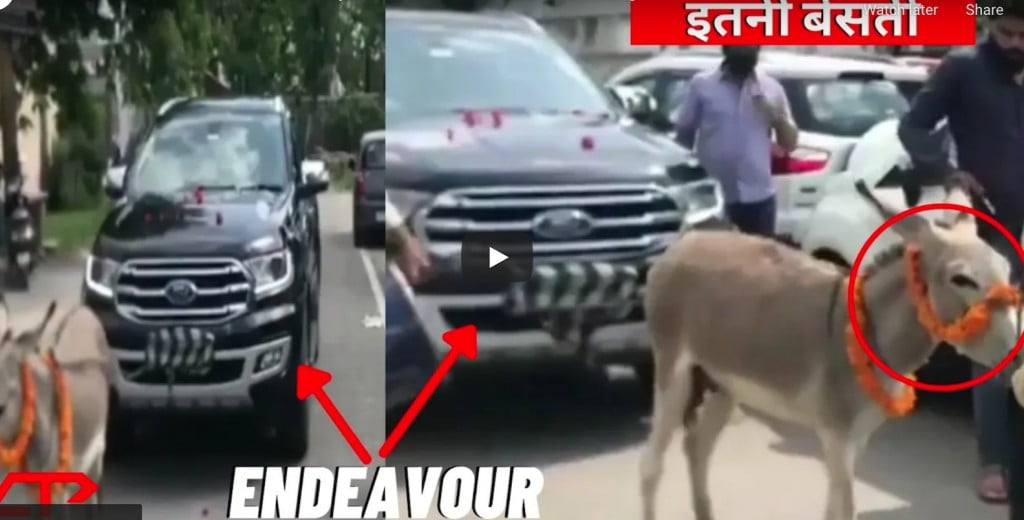 Ford Endeavour Towed by Donkey Car Blog India Ford Endeavour Towed by Donkey