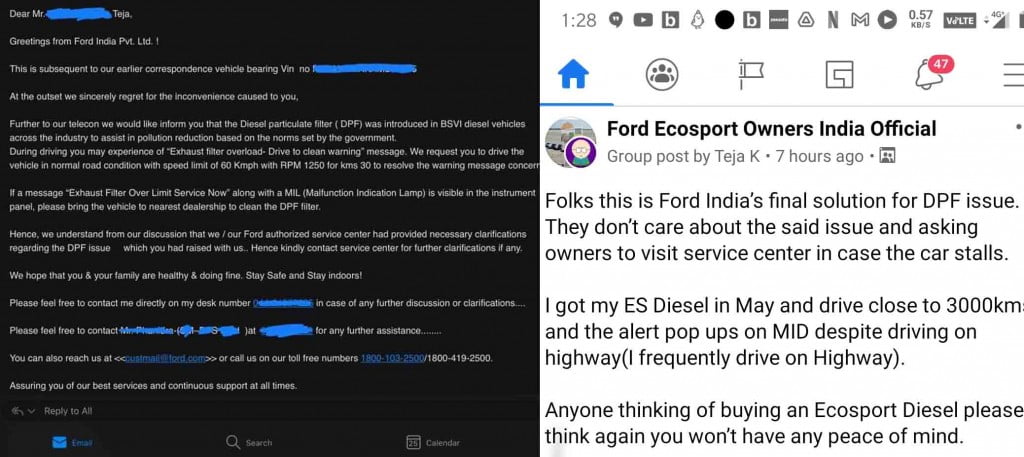 ford ecosport diesel dpf problem