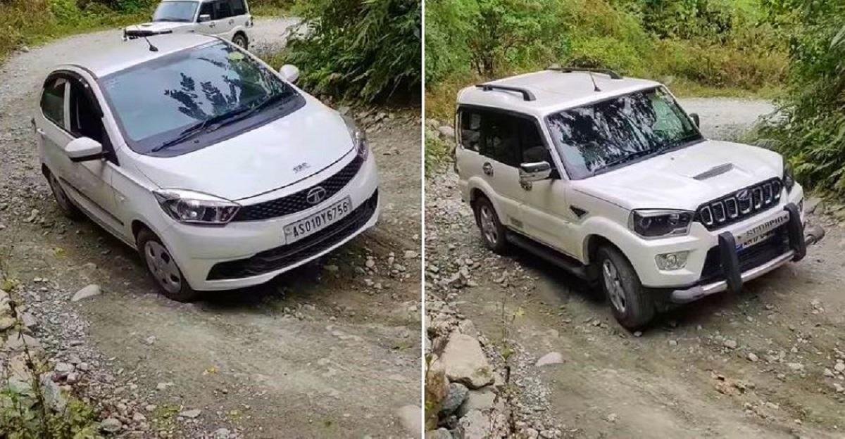 mahindra scorpio vs tata tiago uphill