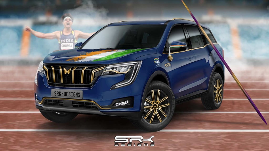Mahindra Xuv700 Gold Edition neeraj chopra images Front Three Quarters Car Blog India Mahindra Xuv700 Gold Edition neeraj chopra images Front Three Quarters