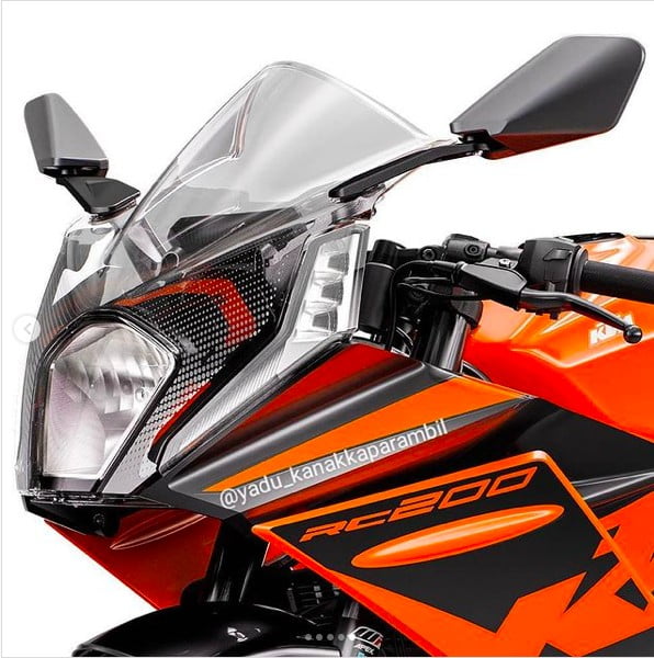 new 2022 ktm rc200 images front fairing headlight