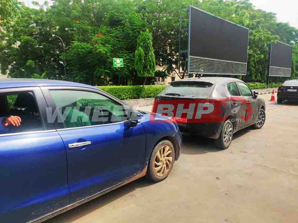 new maruti baleno facelift vs old model rear three quarters