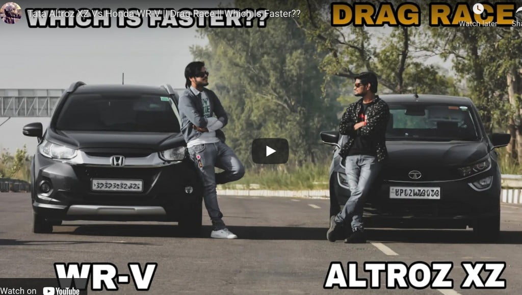 tata altroz vs honda wr-v drag race