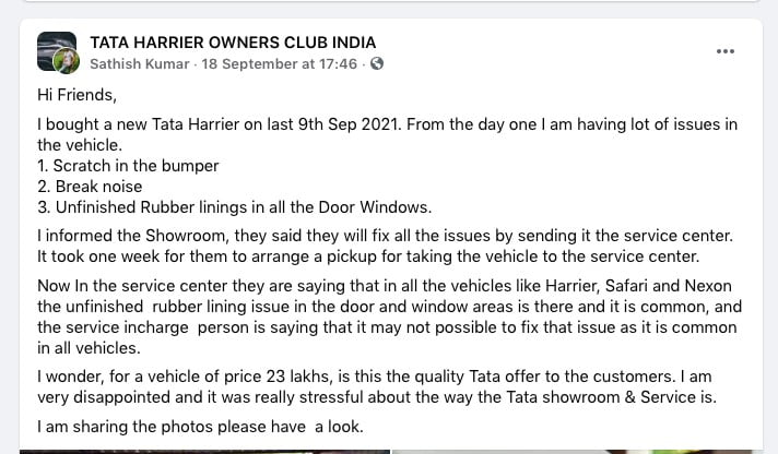 Tata Harrier Fit Finish