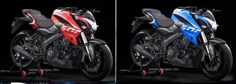 bajaj pulsar ns400 images-red-blue front three quarters