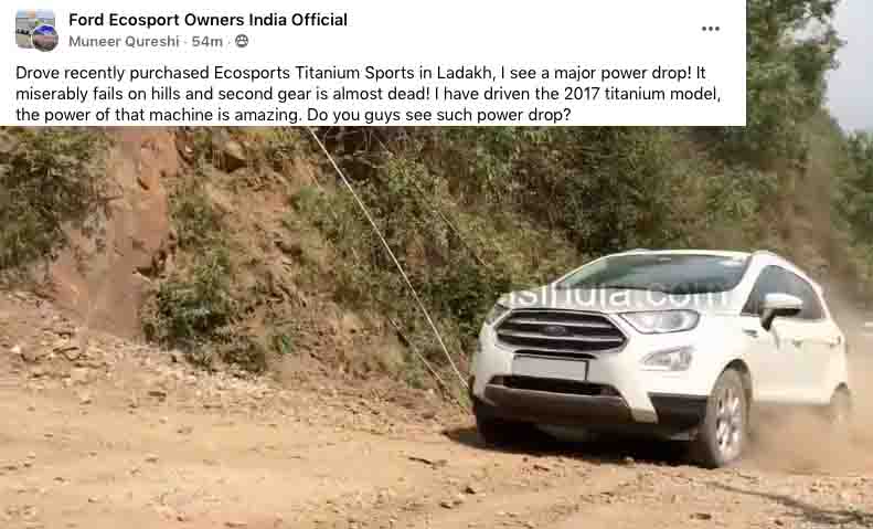 bs6 ford ecosport struggling ladakh